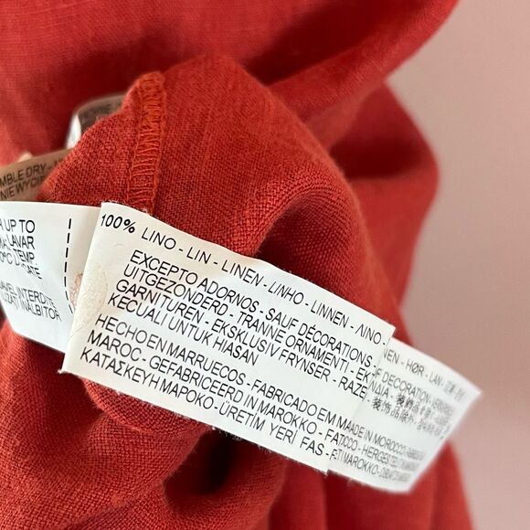 Zara Crochet Linen Maxi Dress Burnt Orange - Picture 6 of 6